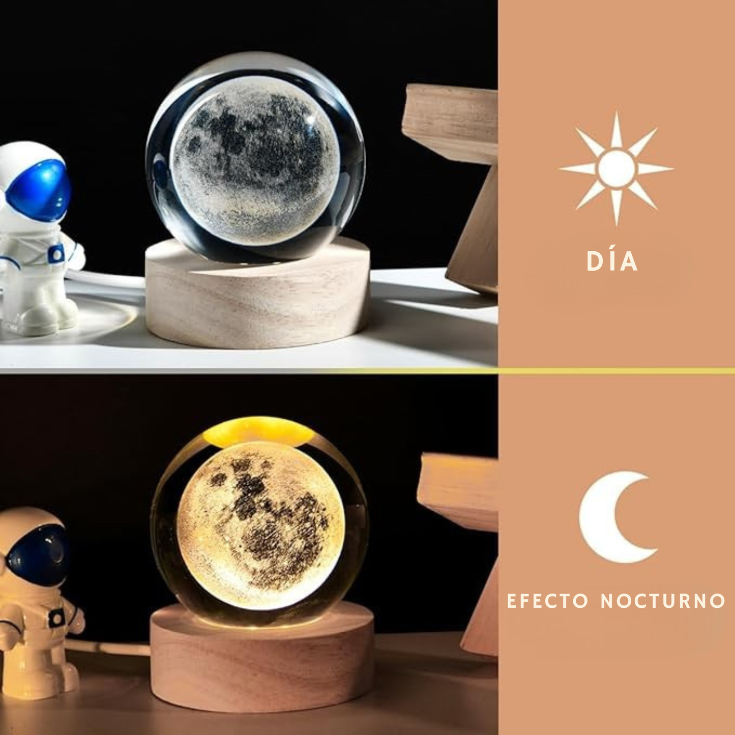 VELUNE™ Crystal Moon Light – Bola de Cristal 3D con Luz LED